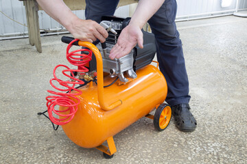 The compressor is portable for purging operations. Equipment for production.