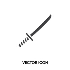 Katana vector icon. Modern, simple flat vector illustration for website or mobile app.Knife or weapon symbol, logo illustration. Pixel perfect vector graphics