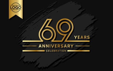 69 year anniversary celebration design template. vector template illustration