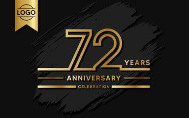 72 year anniversary celebration design template. vector template illustration