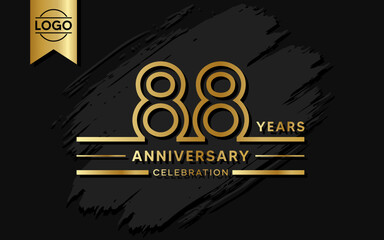 88 year anniversary celebration design template. vector template illustration