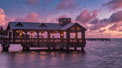 Pier at the beach on sunrise in Key West, Florida USA. Travel concept. © emotionpicture