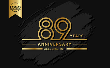 89 year anniversary celebration design template. vector template illustration
