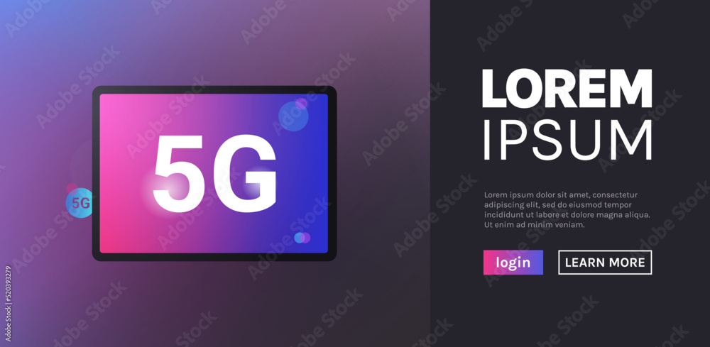 Poster 5g internet connection speed futuristic concept and online wireless system connection technology fla