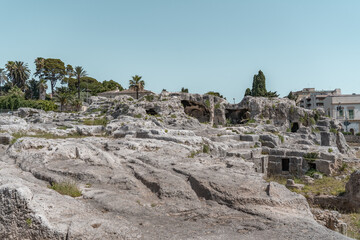 Fototapeta na wymiar Neapolis Archaeological Park in Syracuse in Sicily.
