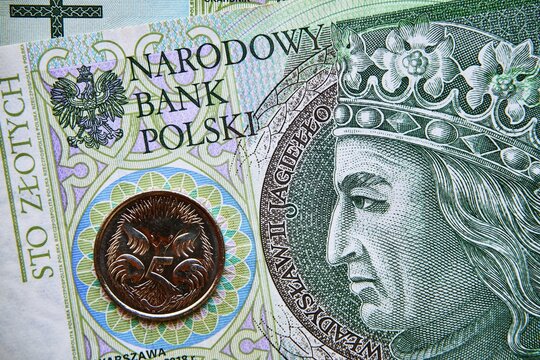 polski banknot,100 PLN, dolar australijski , Polish banknote, 100 PLN, Australian dollar