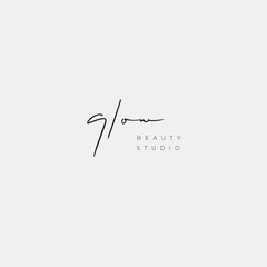 Glow Logo Concept - Minimalist Word-mark, Beauty Industry Logo, Script Logo.