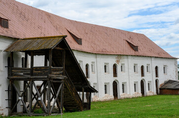 View of the outbuildings of the 15th-19th century in the courtyard of Prince Oleg's Palace in the Ryazan Kremlin, Russia