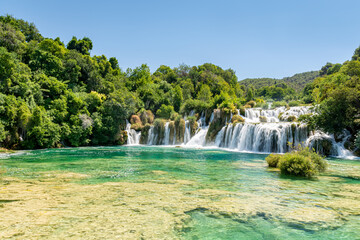 The beautiful waterfalls at Krka National Park in Croatia