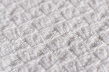 Macro white woven fabric texture