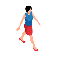 Fototapeta na wymiar Walking Woman Isometric Composition