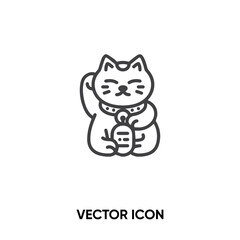 Maneki Neko vector icon. Modern, simple flat vector illustration for website or mobile app.Cat symbol, logo illustration. Pixel perfect vector graphics	