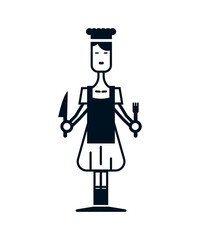 Geometric people of various professions and social groups. Monochrome character in an unusual design.