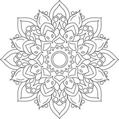mandala drawing in contours-2