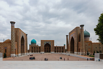 The most beautiful square - Registan in the center of Samarkand. Uzbekistan