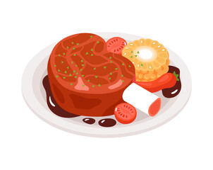 Restaurant Meat Heart Composition