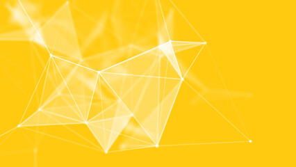 Abstract yellow background.Technological background from polygons and lines.Molecule structure and communication. illustration