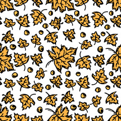 Autumn background. Seamless autumn leaves pattern. autumn maple leaves
