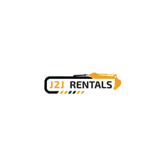 Business construction rental digger logo design