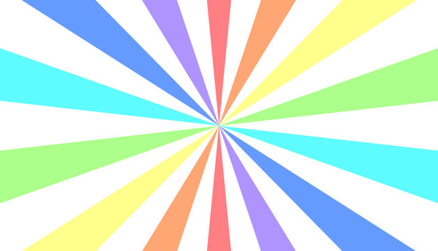 七色の集中線　16：9　レインボー