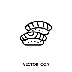Nigiri vector icon. Modern, simple flat vector illustration for website or mobile app.Sushi or Japanese food symbol, logo illustration. Pixel perfect vector graphics