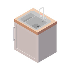 Kitchen Sink Isometric Composition