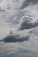 beautiful fluffy cumulous thunder clouds in the sky