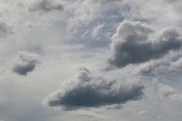 beautiful fluffy cumulous thunder clouds in the sky