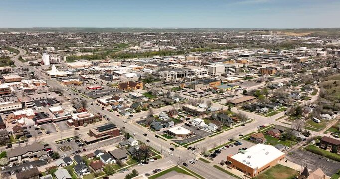Wide Angle Aerial View Rapid City South Dakota 4K UHD
