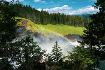 Rainbow in waterfall