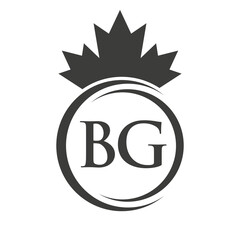 Letter BG Maple Leaf Logo Template Symbol Canadian Business, Company Logo Concept Vector Template