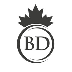 Letter BD Maple Leaf Logo Template Symbol Canadian Business, Company Logo Concept Vector Template