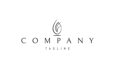 Vector logo on which an abstract image of a water drop in the form of a plant.