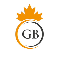 Letter GB Maple Leaf Logo Template Symbol Canadian Business, Company Logo Concept Vector Template