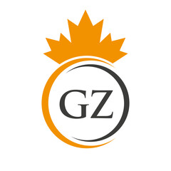 Letter GZ Maple Leaf Logo Template Symbol Canadian Business, Company Logo Concept Vector Template