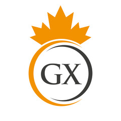 Letter GX Maple Leaf Logo Template Symbol Canadian Business, Company Logo Concept Vector Template