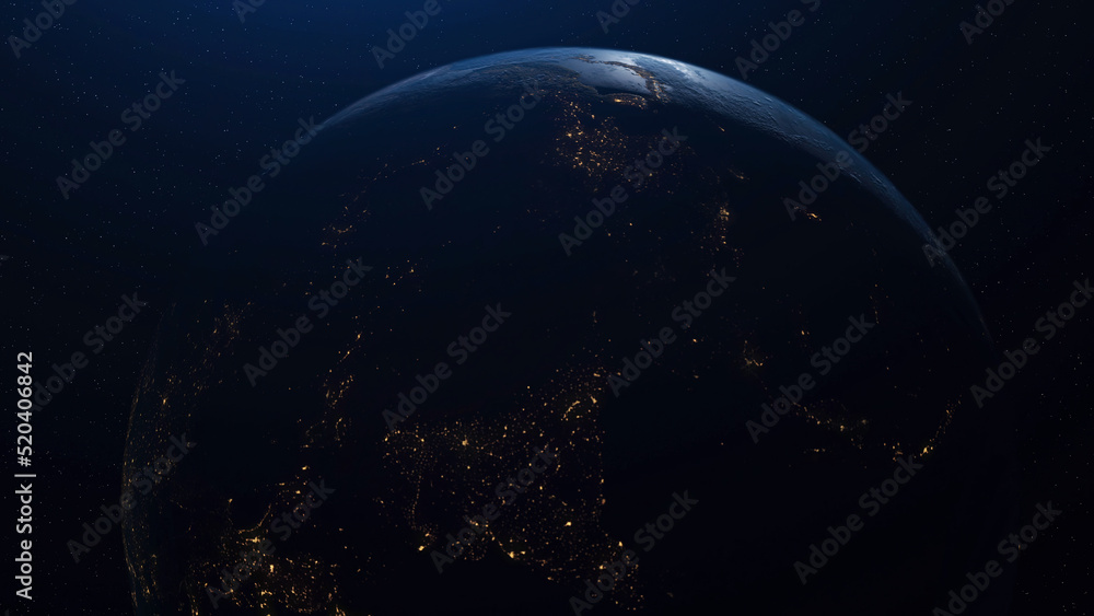 Aufkleber abstraction of realistic world globe spinning slowly animation. animation. planet earth from space. 