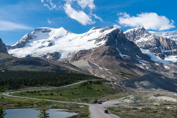 Naklejka na ściany i meble Scenery from the Columbia Icefields and Athabasca Glacier in Jasper National Park Alberta Canada