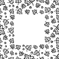 Autumn background with place for text. Seamless autumn leaves pattern. autumn maple leaves frame