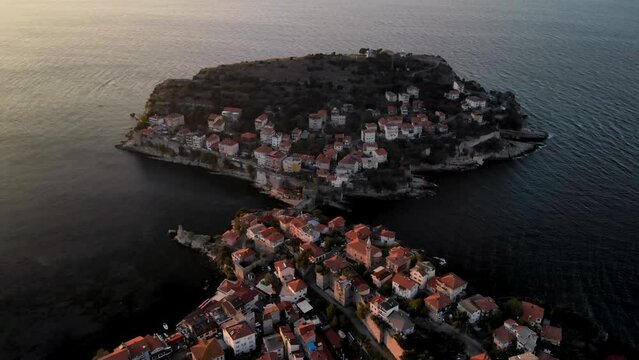 Aerial view of island at Amasra city, Bartin province, Turkey