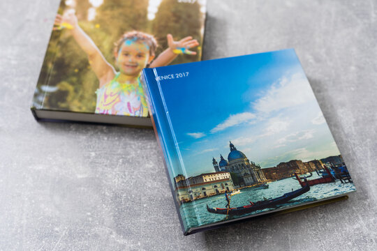 Photobook Album with Travel Photo on Table