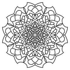 Circular pattern in form of mandala.Oriental pattern. Coloring book page.