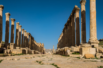 Ancient Roman City Jerash Jordan. Created 300 BC to 100 AD and a city through 600 AD. Not conquered...