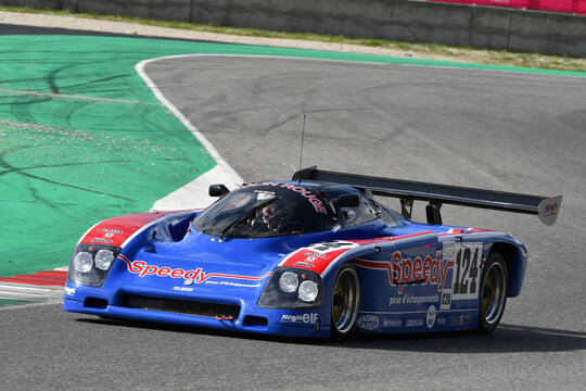 Scarperia, 3 April 2022: Argo JM19 C 1988 in action during Mugello Classic 2022 at Mugello Circuit in Italy.