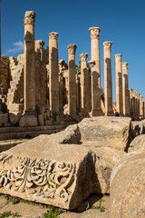 Ancient Roman City Jerash Jordan. Created 300 BC to 100 AD and a city through 600 AD. Not conquered until 1112 AD. Most original Roman City in the Middle East. - 520412483