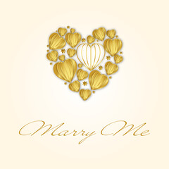 Fototapeta na wymiar Birthday wedding card with gold rose red heart glamour beauty