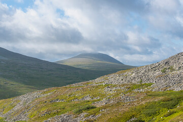 Landscape of Sonfjället National Park in Sweden.