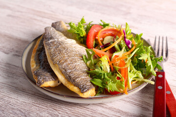 Fried fillet of dorado fish