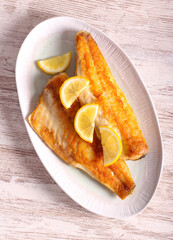 Fried fillet of cod