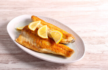 Fried fillet of cod
